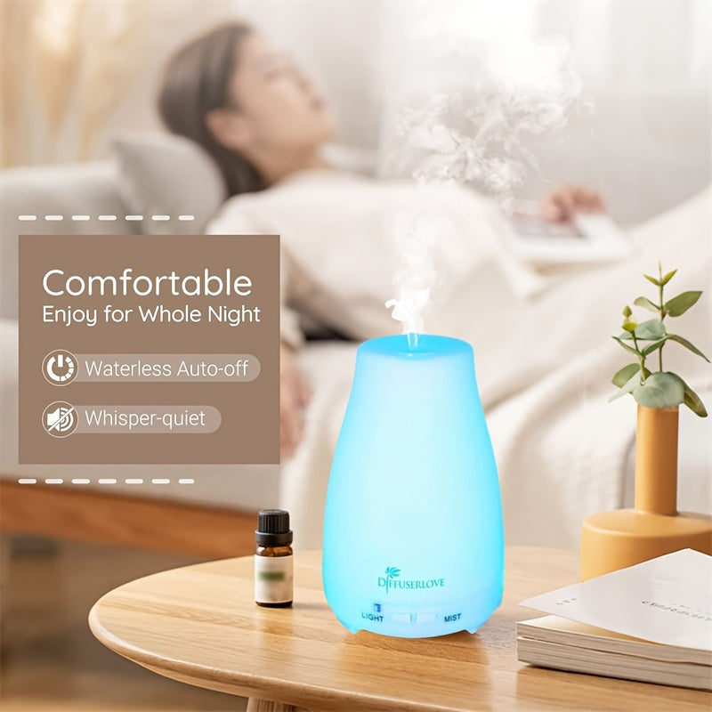 2 Pack Essential Oil Diffuser With 6 Bottles Of 6.76oz Essential Oils And 7 LED Color Changing Lights Aromatherapy Humidifier With Timer And Auto Off Safety Switch For Bedroom Office Living Room And Yoga