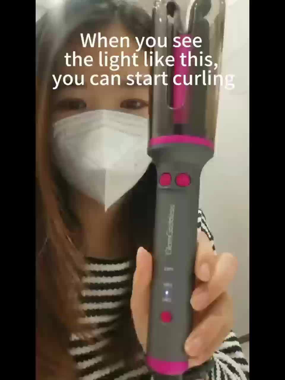 Automatic Curling Iron Electric Rotating Hair Curler With Anti-Tangle Anti-Scald Design Portable Heated Hair Curling Roller For Women Ideal Gift For Mother's Day Birthday And Christmas