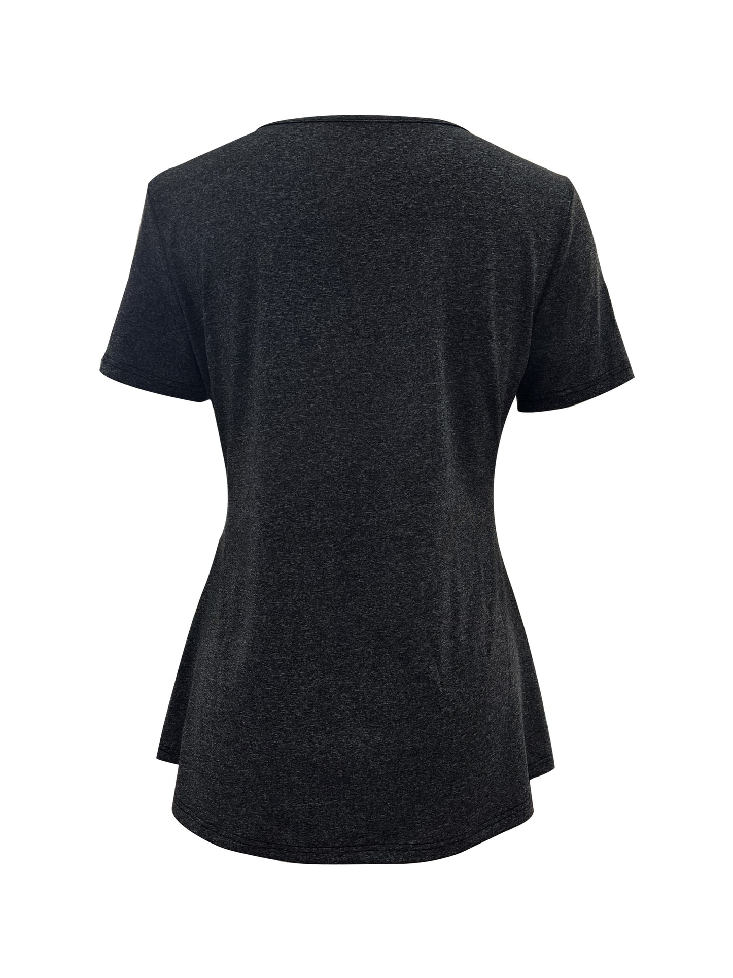 Colorblock Button Decor T-Shirt