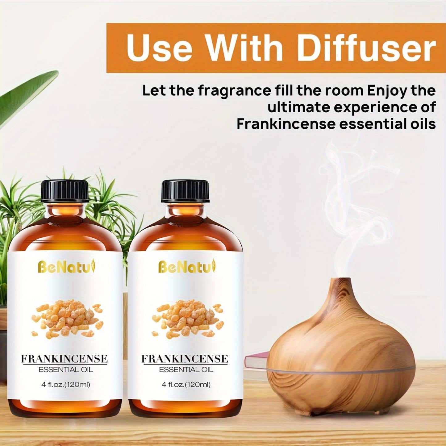 2 Piece 4.06 Ounce Frankincense Essential Oil Benatu Suitable for Massage Bathing Facial Body Nail Hair Eyelash Gift for Mothers Girlfriends Relatives