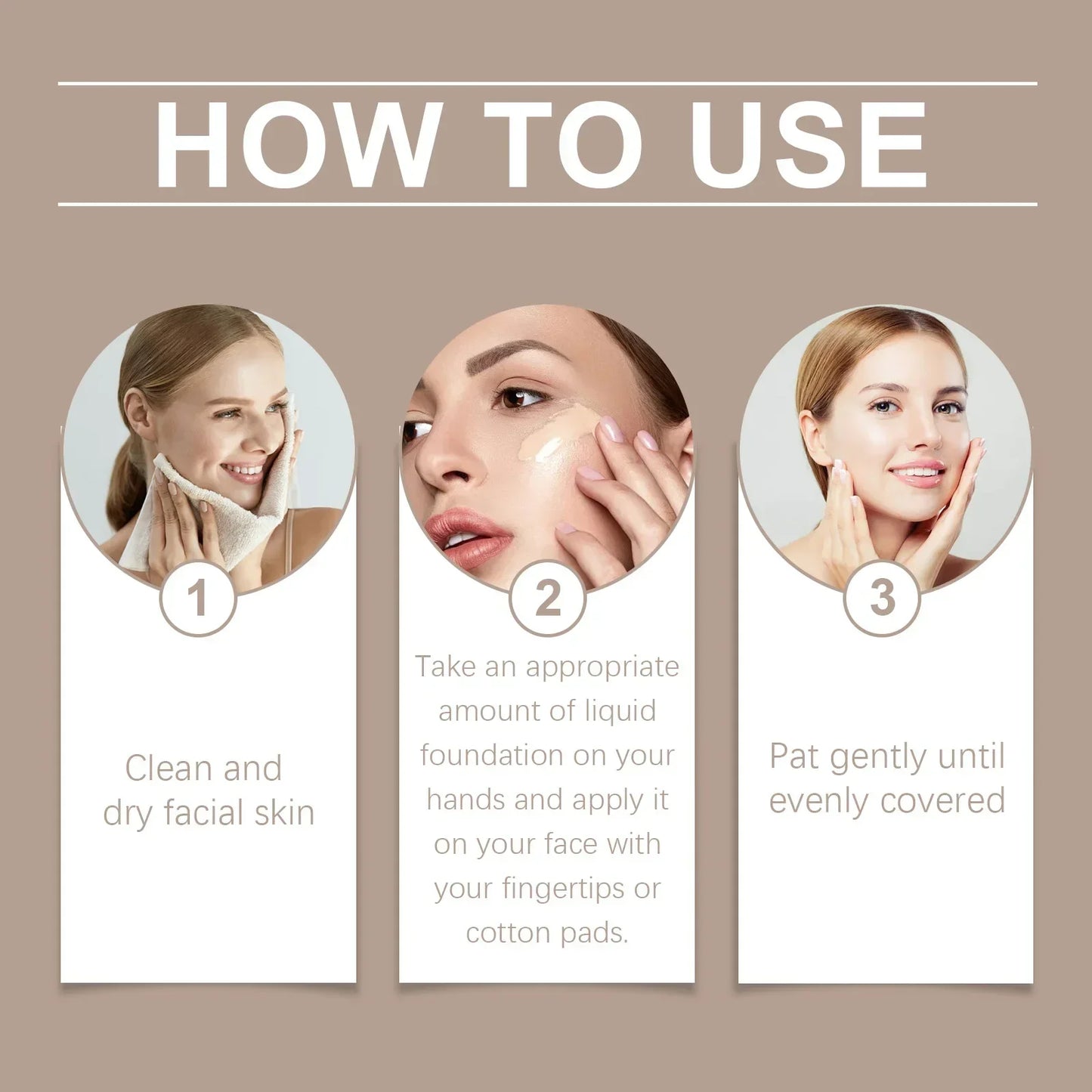 Liquid Foundation Waterproof No Creasing Long Lasting Moisturizing No Separation Even Skin Natural Effect Concealer Makeup Set