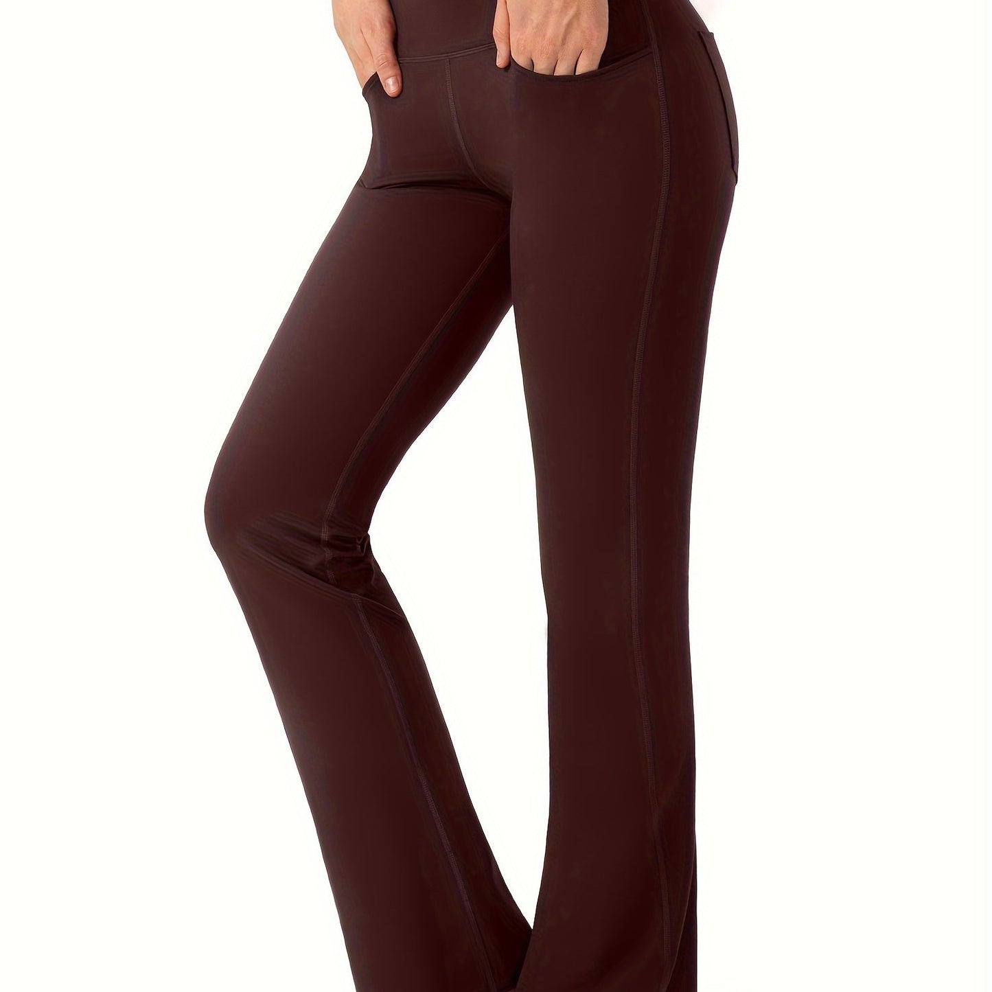 Women's Bootcut Yoga Pants Long Bootleg High-Waisted Flare Pants With Pockets