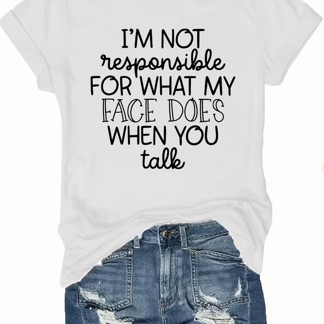 Fashionable Womens Graphic Print T-Shirt Casual Top Summer