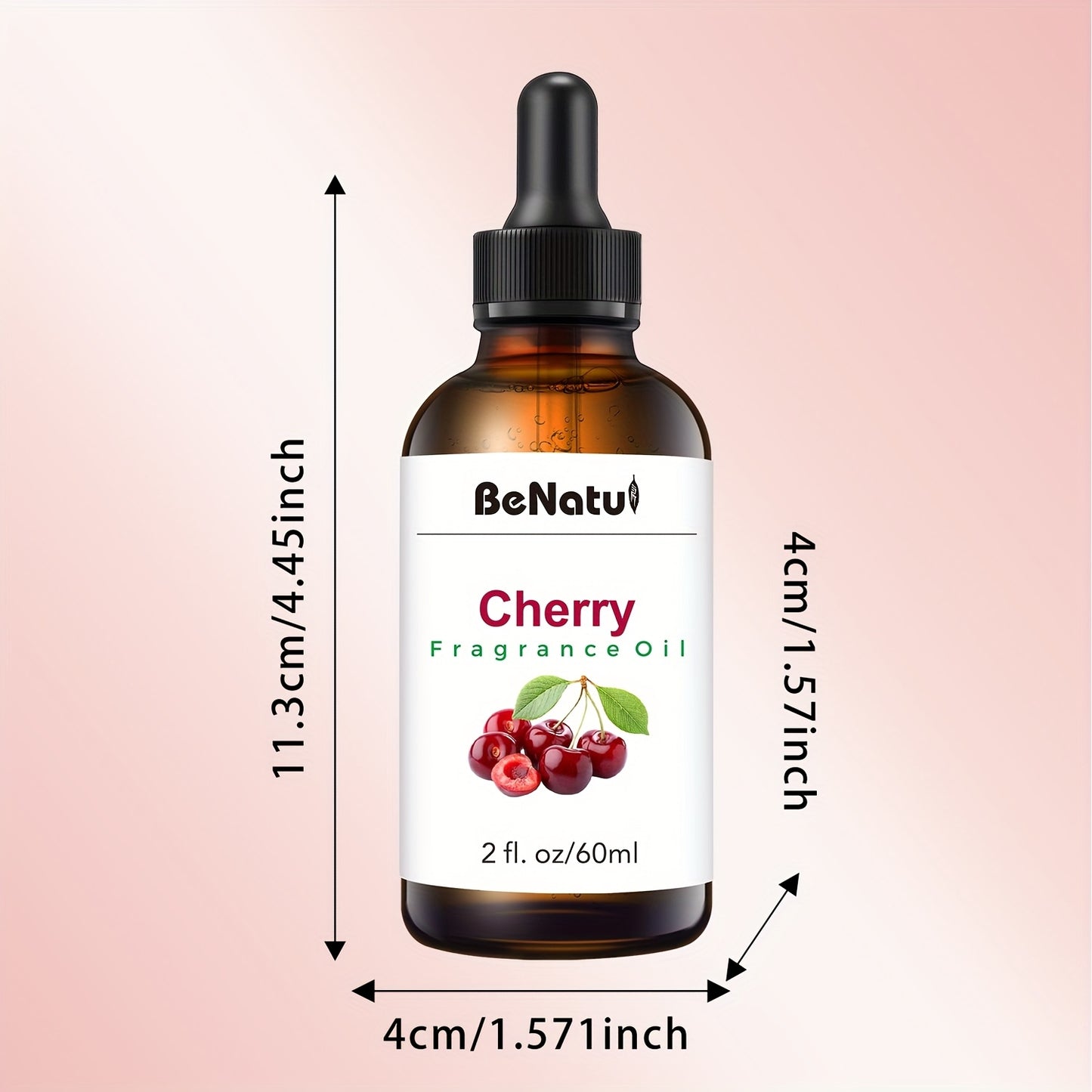 2.03 Ounce Cherry Fragrance Essential Oil Fruit Scent High End Essential Oil Lasting Aroma Suitable for Diffuser Humidifier Soap and Candle Making