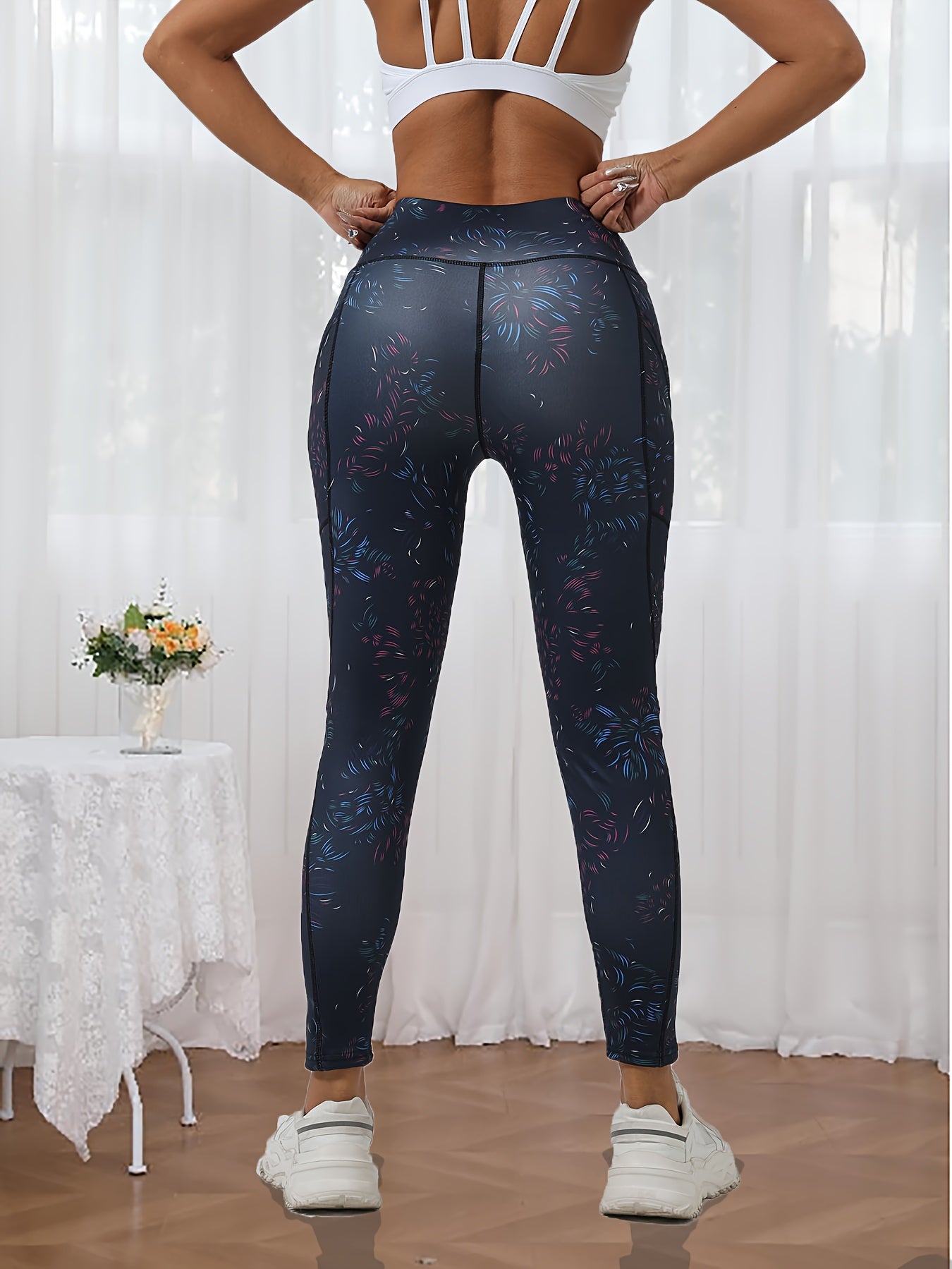 High-Waist Tummy Control Yoga Leggings with Pockets, Cross-Line Body Shaping, Butt Lifting, Fitness & Workout Pants