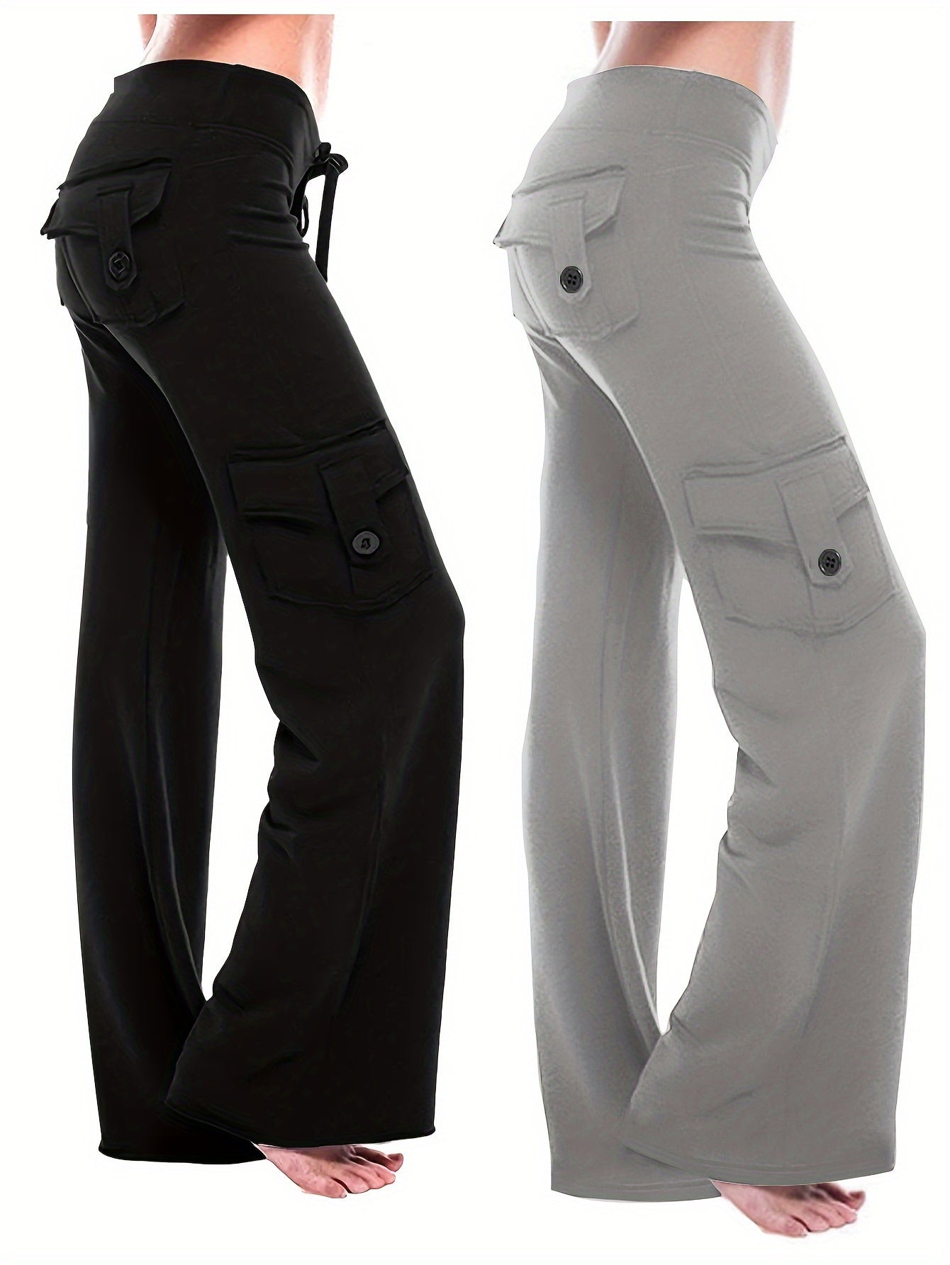 2pcs Women's High Waist Yoga Pants with Pockets