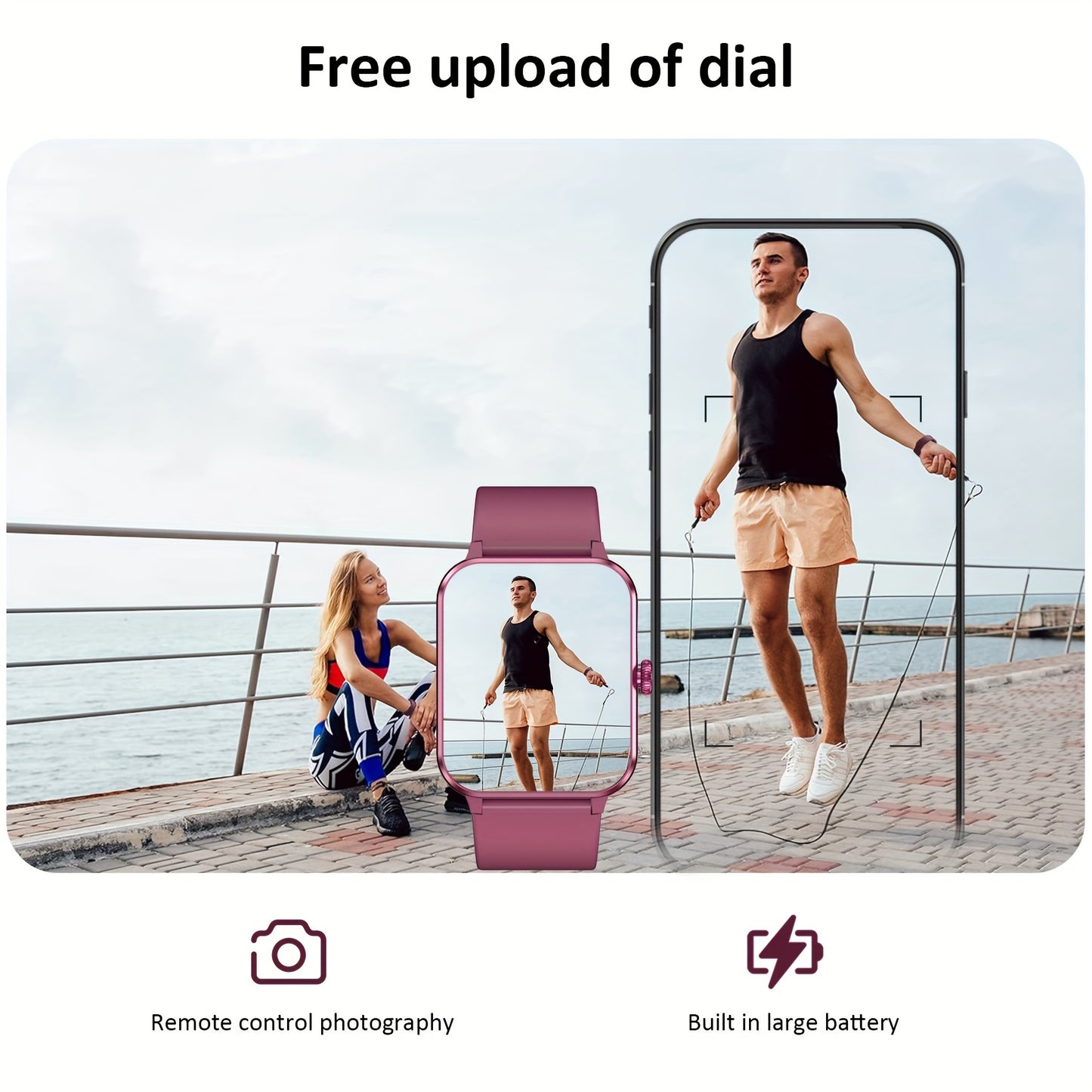 Blackview Smart Watch(Answer/Make Call), 1.85" Smartwatch for Men Women 100+ Sport Modes Fitness Activity Tracker, Monitor, Pedometer, Smart Watches for Android IPhone, RED