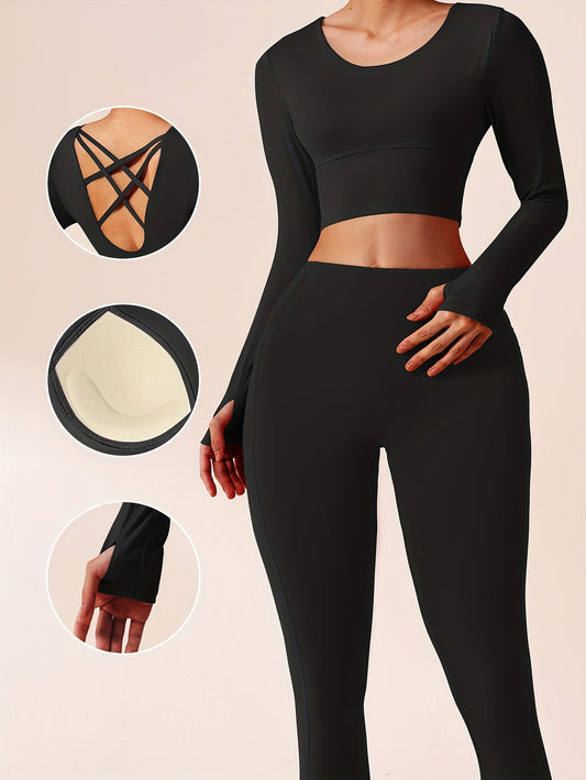 EU polyester fabric cross back yoga outfit Women's bra free sports top