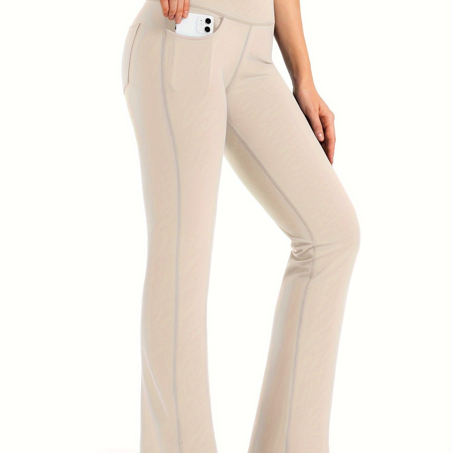 Women's Bootcut Yoga Pants Long Bootleg High-Waisted Flare Pants With Pockets