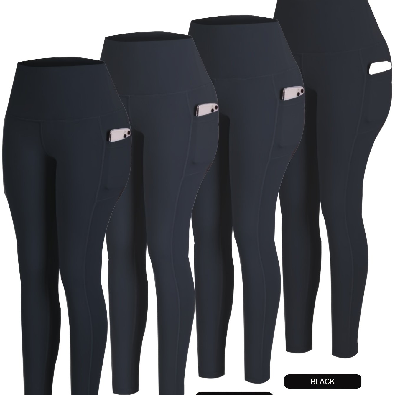 PRO-FiT Women'S 4pcs Set Of Sports Leggings, Abdominal Control, Butt Lift, Nine-point Printed Yoga Pants