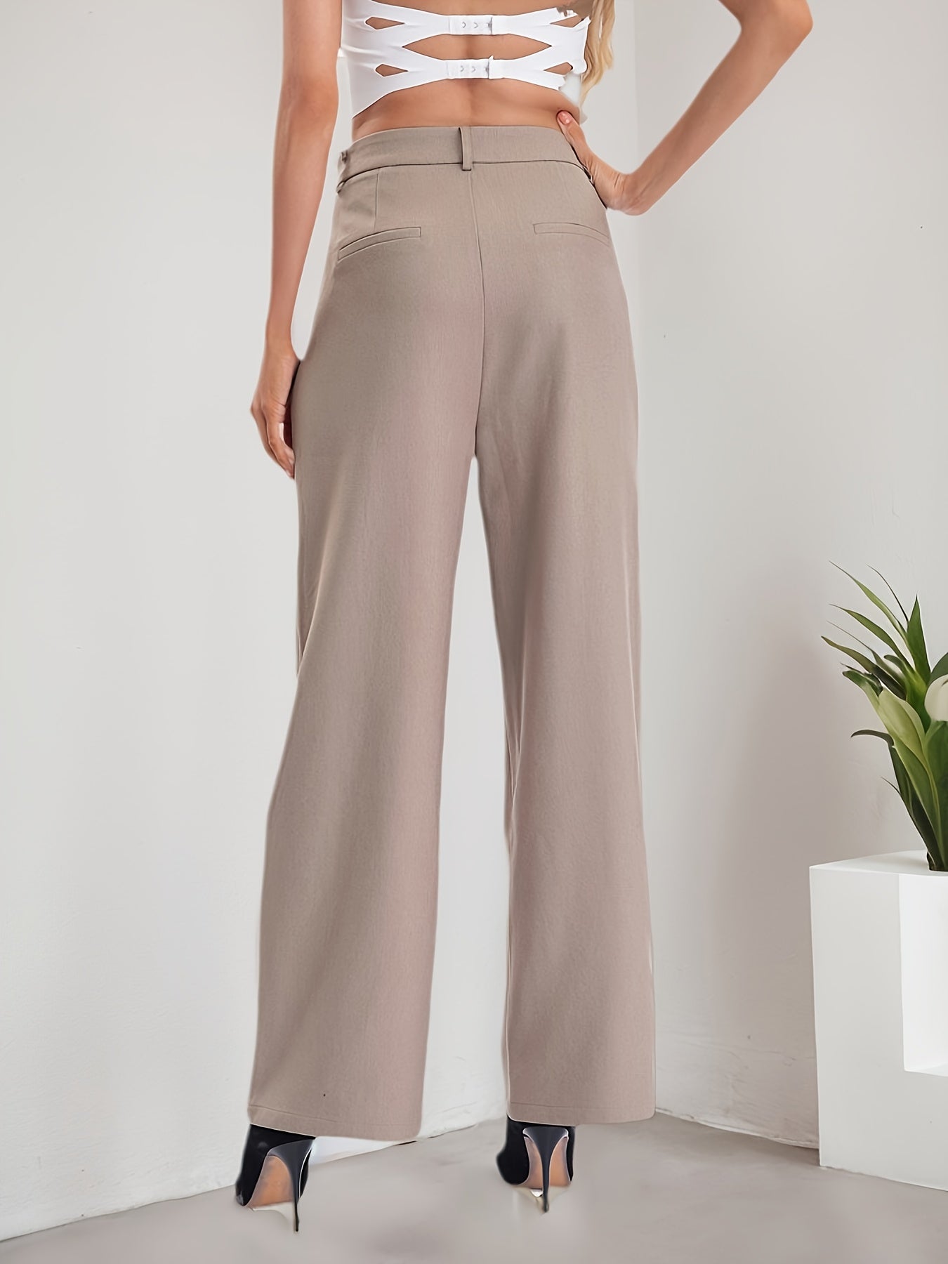 Elegant Navy Blue Wide Leg Pants for Women