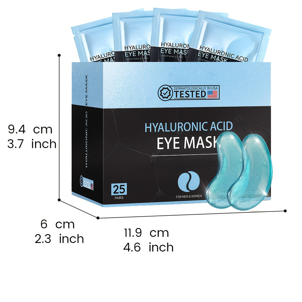 25 Pairs Of Blue Eye Patches with Hydrolyzed Collagen, Hyaluronic Acid And Nourishing Moisturizing Ingredients