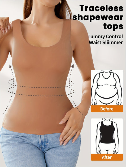 Women's Seamless Sports Camisole with Built-in Bra