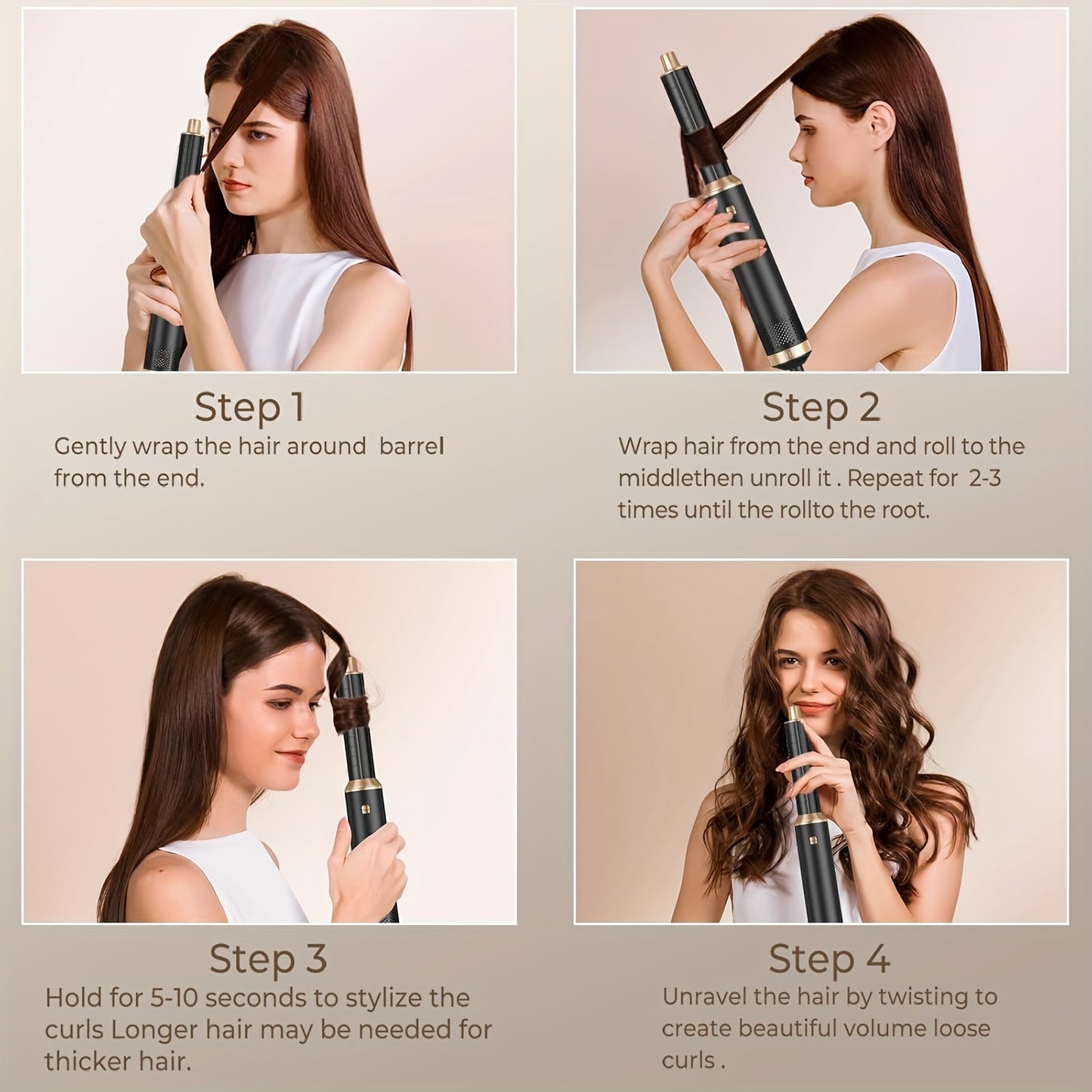 5 In 1 Hot Air Brush Blow Dryer Brush And Air Curling Wrap Styler With Negative Ion Technology Professional Hair Styling Tools