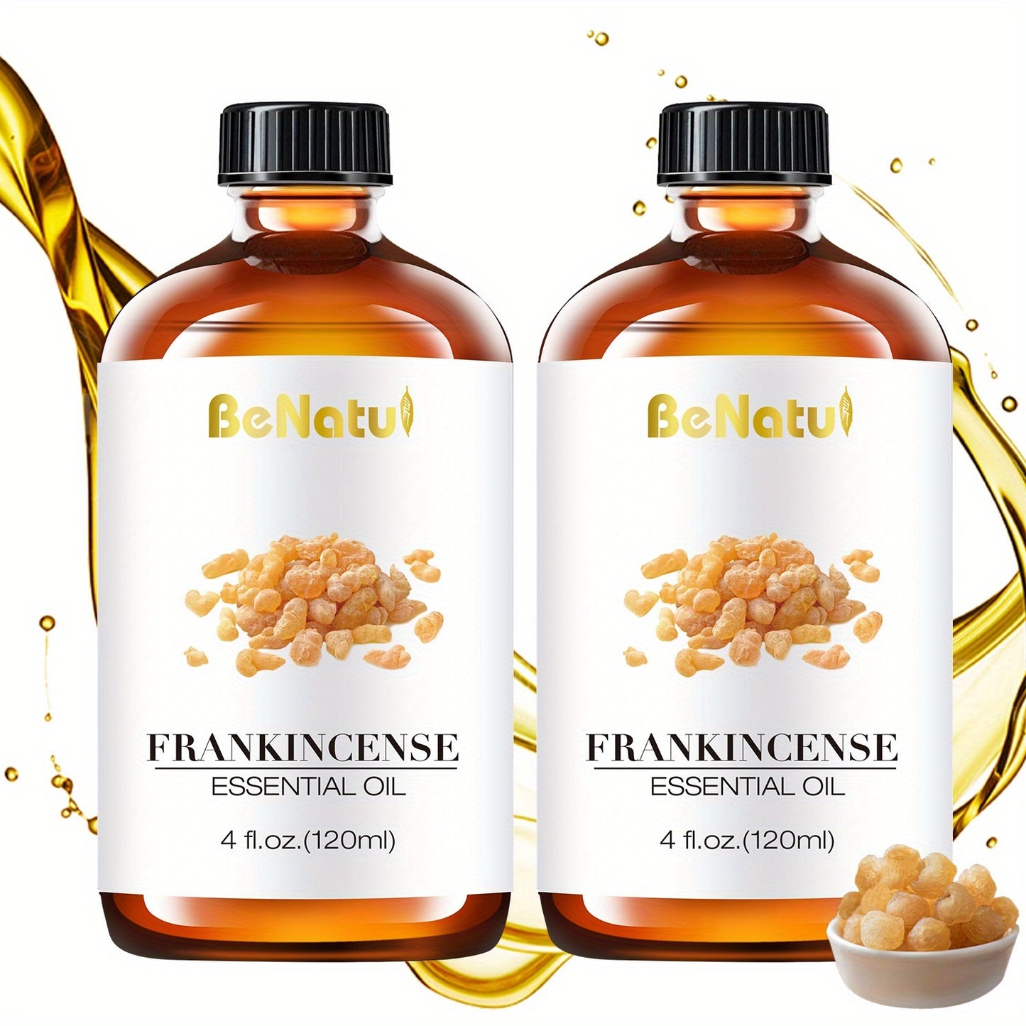 2 Piece 4.06 Ounce Frankincense Essential Oil Benatu Suitable for Massage Bathing Facial Body Nail Hair Eyelash Gift for Mothers Girlfriends Relatives