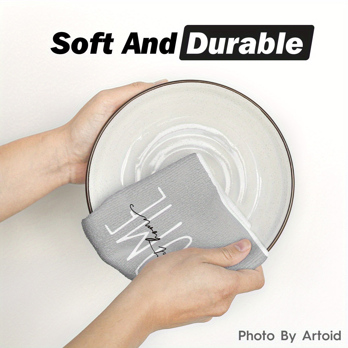 Sm:)e 4pcs Eucalyptus Gold Leaves Summer Kitchen Towels Set