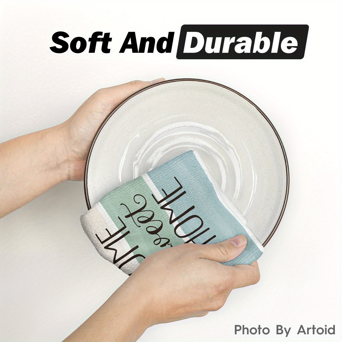 Sm:)e 4pcs Eucalyptus Buffalo Plaid Kitchen Towels Set 4