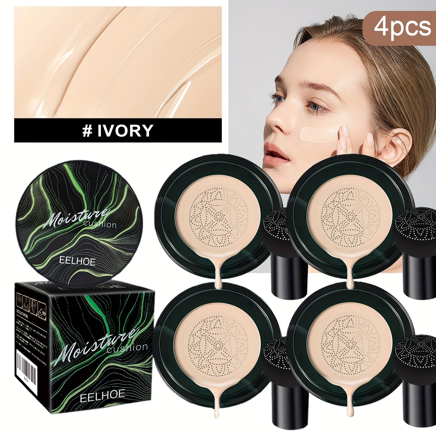 Mushroom Head Sponge BB Cream Foundation Full Coverage Long Lasting Moisturizing Concealer Base Makeup Natural Nude Makeup Primer CC Foundation Easter Gift