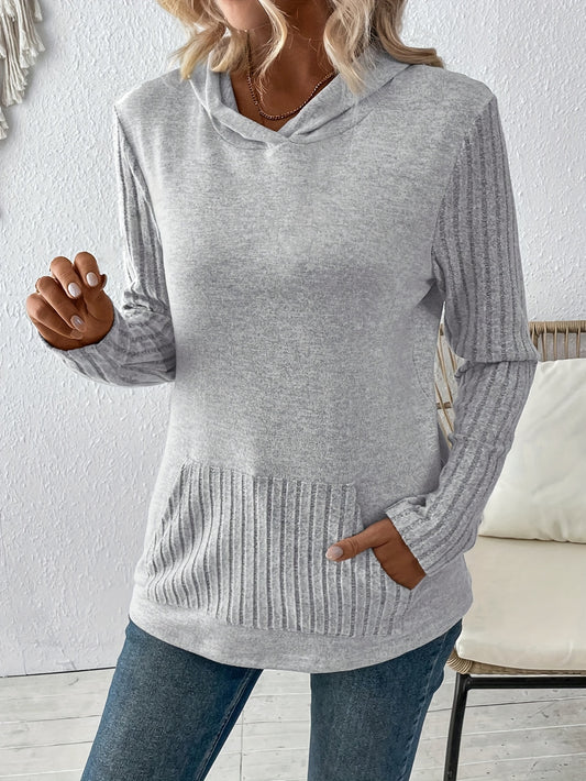 Solid Kangaroo Pocket Hoodie