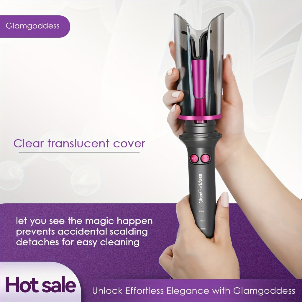 Automatic Curling Iron Electric Rotating Hair Curler With Anti-Tangle Anti-Scald Design Portable Heated Hair Curling Roller For Women Ideal Gift For Mother's Day Birthday And Christmas
