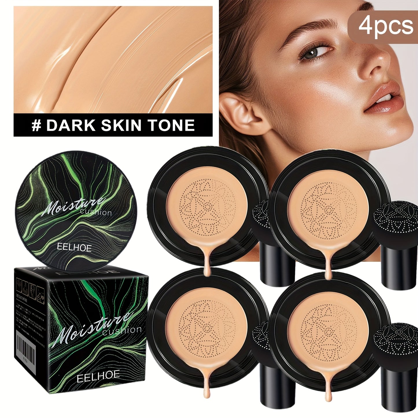 Mushroom Head Sponge BB Cream Foundation Full Coverage Long Lasting Moisturizing Concealer Base Makeup Natural Nude Makeup Primer CC Foundation Easter Gift