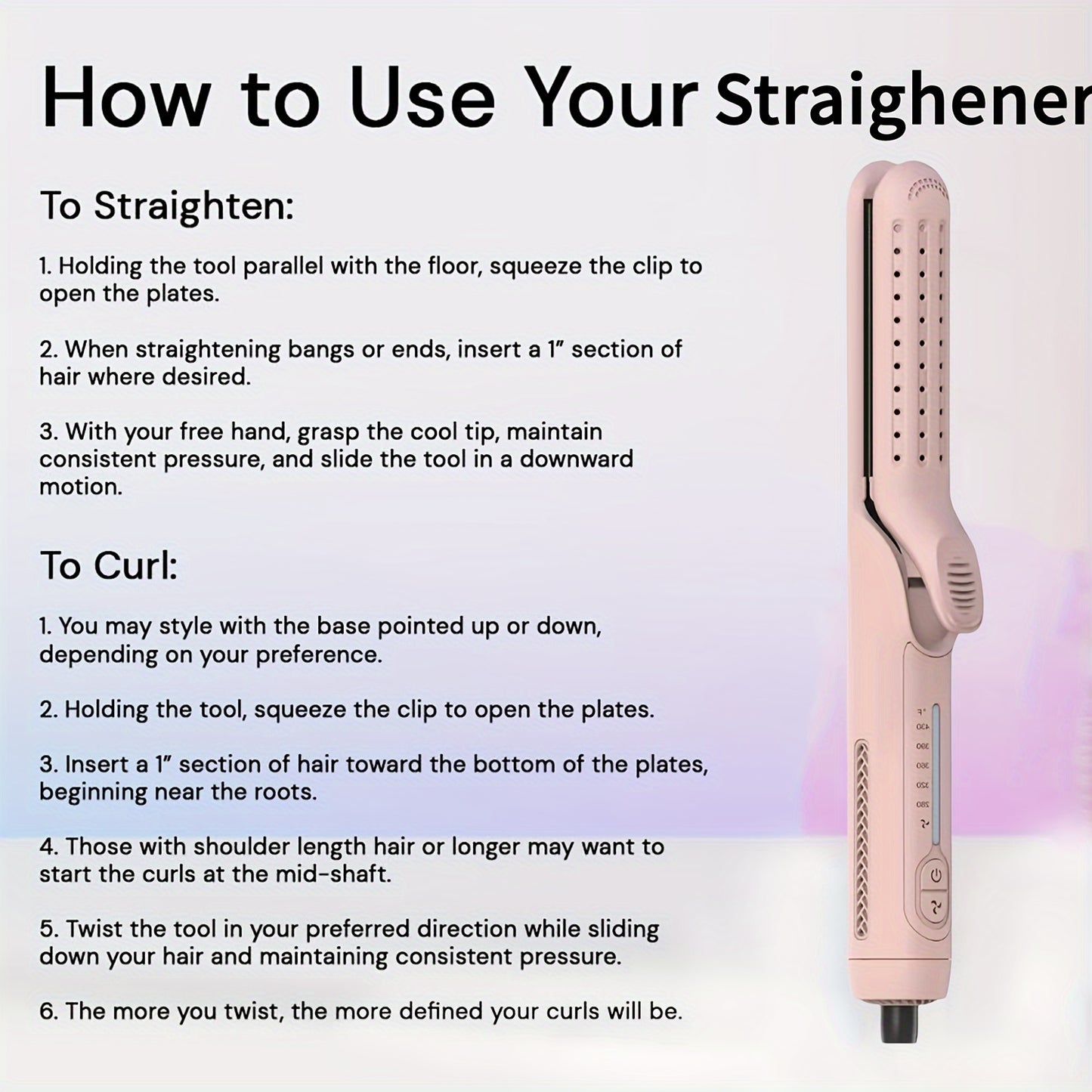 2-in-1 Airflow Curling Iron For Lasting Curls 360° Airflow Styler