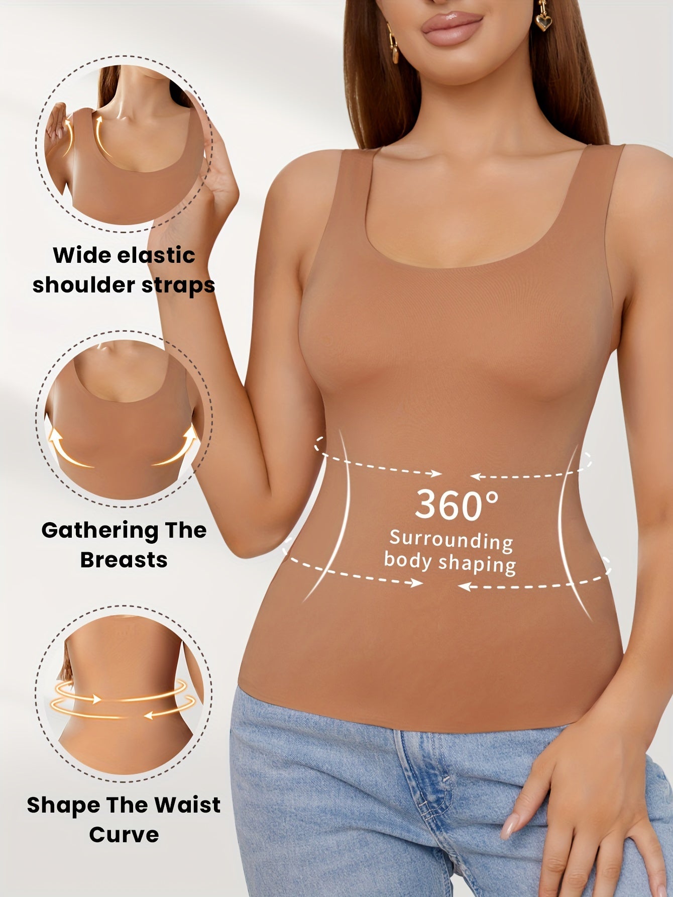 Women's Seamless Sports Camisole with Built-in Bra