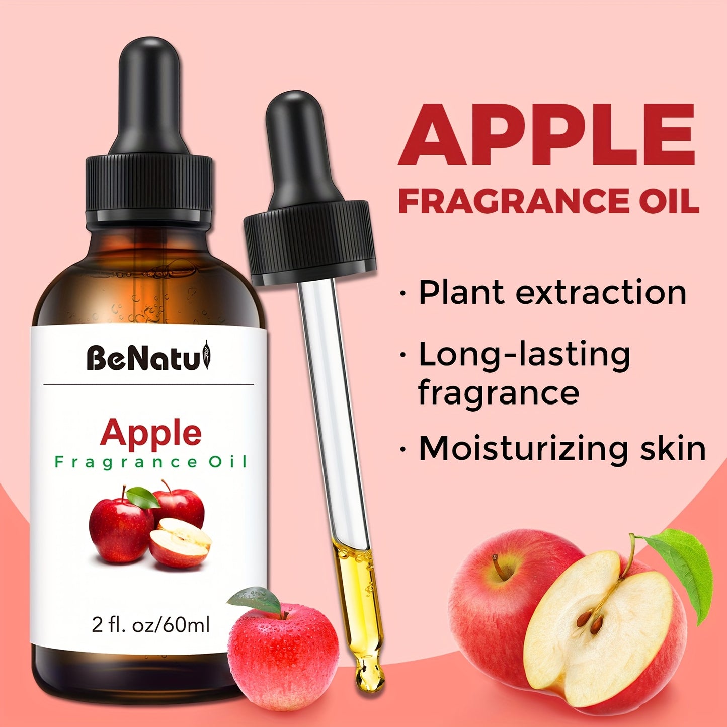 Apple Fragrance Essential Oil 60ml For Humidifier Diffuser Scented Candle Suitable For Bedroom Home Hotel Restaurant Local Warehouse