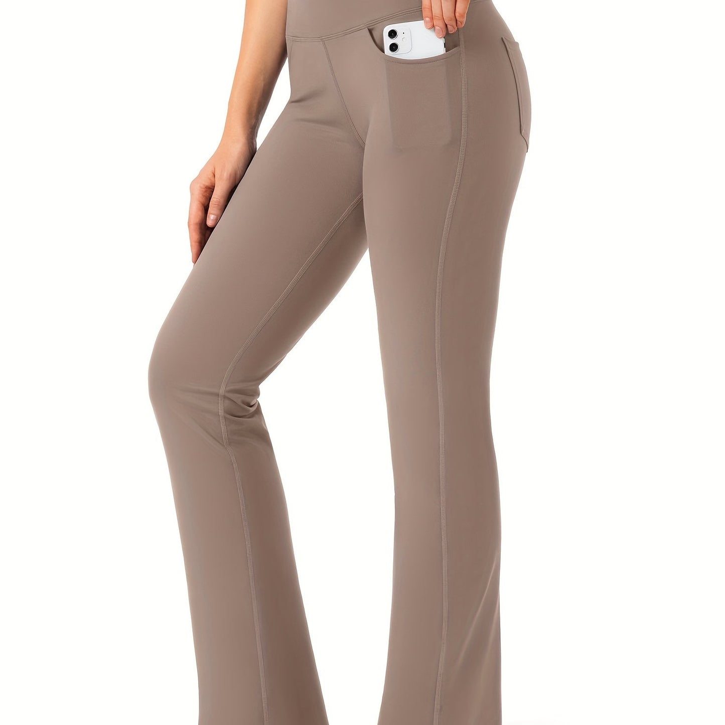 Women's Bootcut Yoga Pants Long Bootleg High-Waisted Flare Pants With Pockets