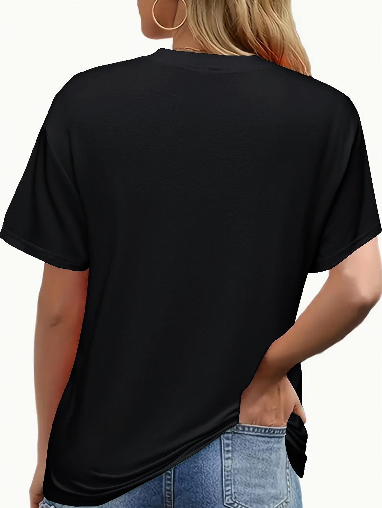 Fashionable Womens Graphic Print T-Shirt Casual Short Sleeve Top