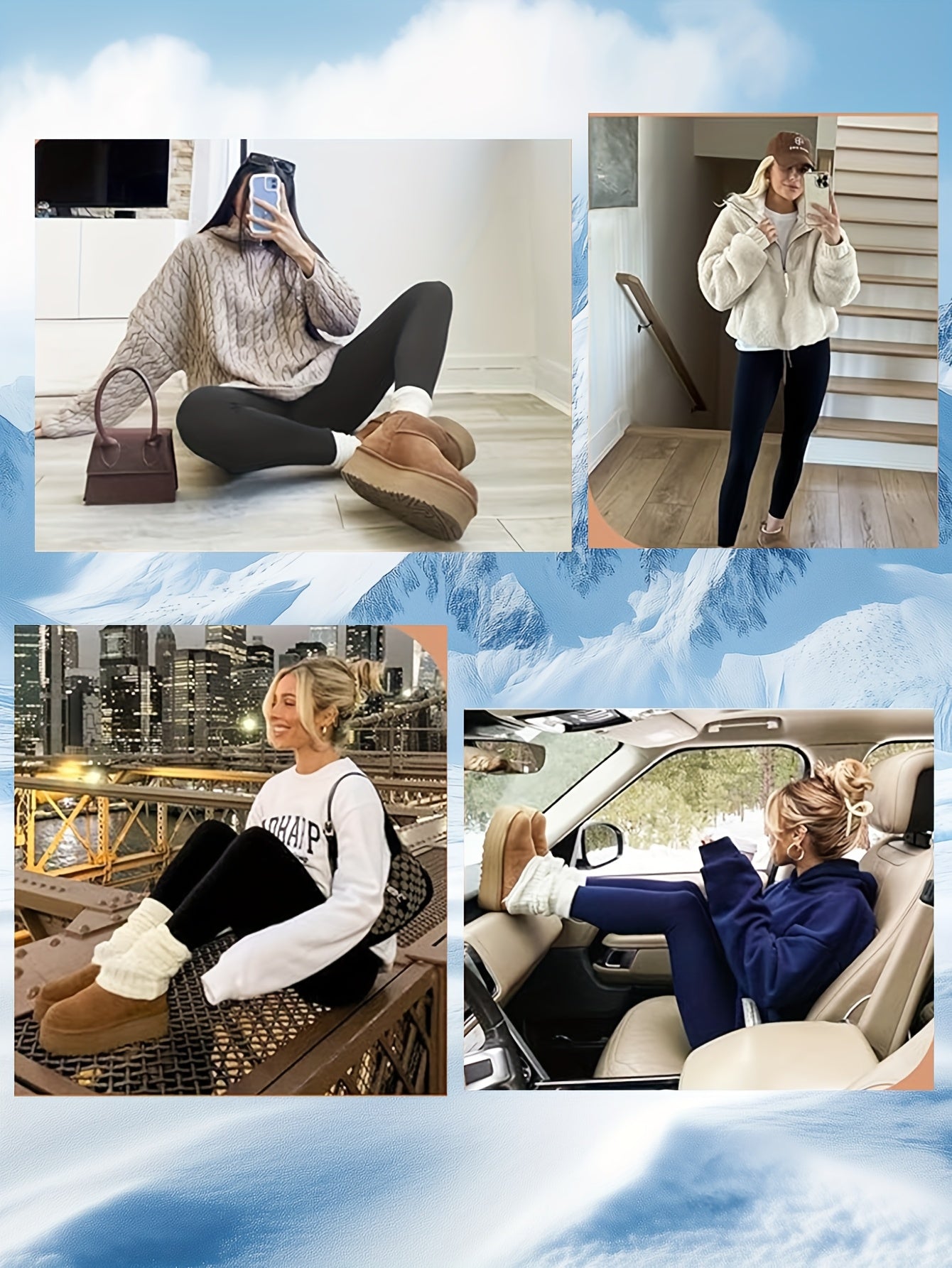 Plus Size 4pcs Set Sports Leggings, Thickened Yoga Pants With Fleece For Running,