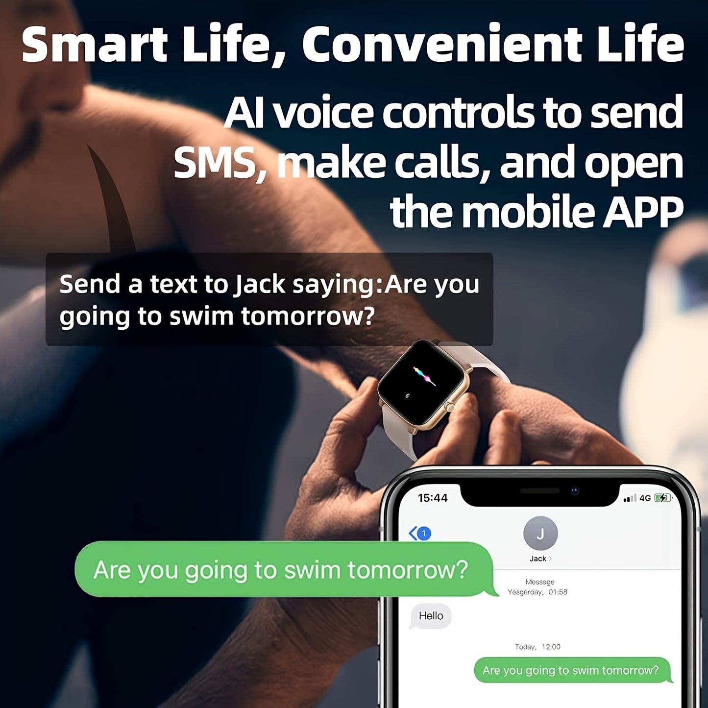 LIFEBEE 2024 New Smartwatch For Men And Women Gift, 1.83 Inch Full Touch Screen Smartwatch With Answer/Make Calls For Phone, Fitness Tracking Watch With 100+ Exercise Modes, Pedometer, Distance, Calories