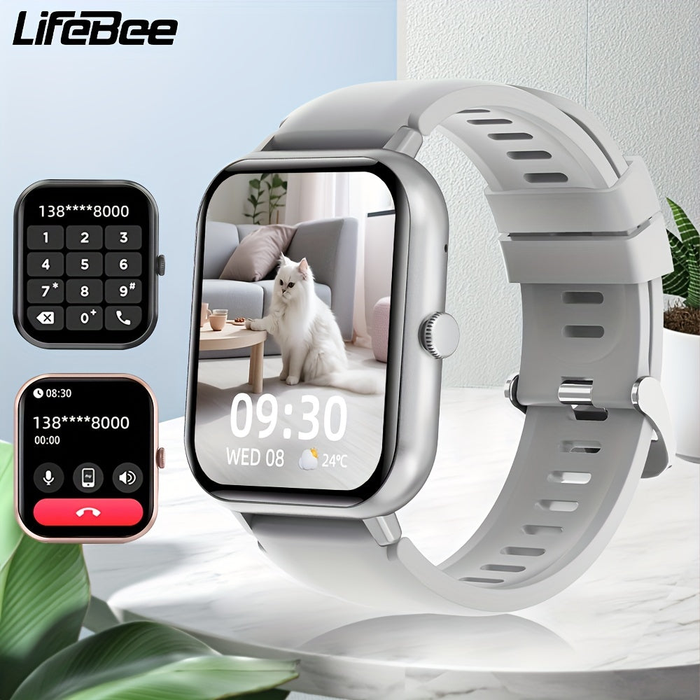 LIFEBEE 2024 New Smartwatch For Men And Women Gift, 1.83 Inch Full Touch Screen Smartwatch With Answer/Make Calls For Phone, Fitness Tracking Watch With 100+ Exercise Modes, Pedometer, Distance, Calories