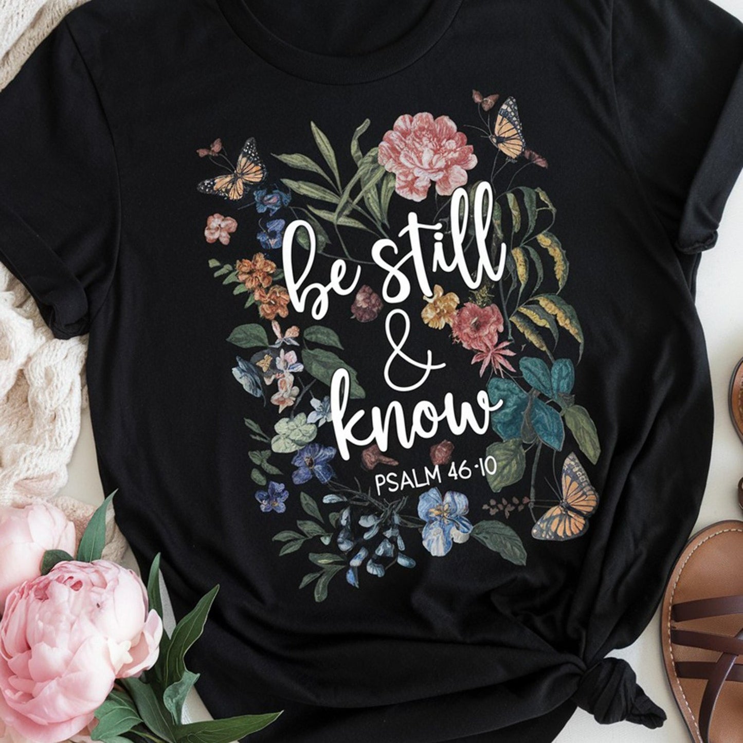 Women'S T-Shirt with Butterfly Print - Casual Short Sleeve Top