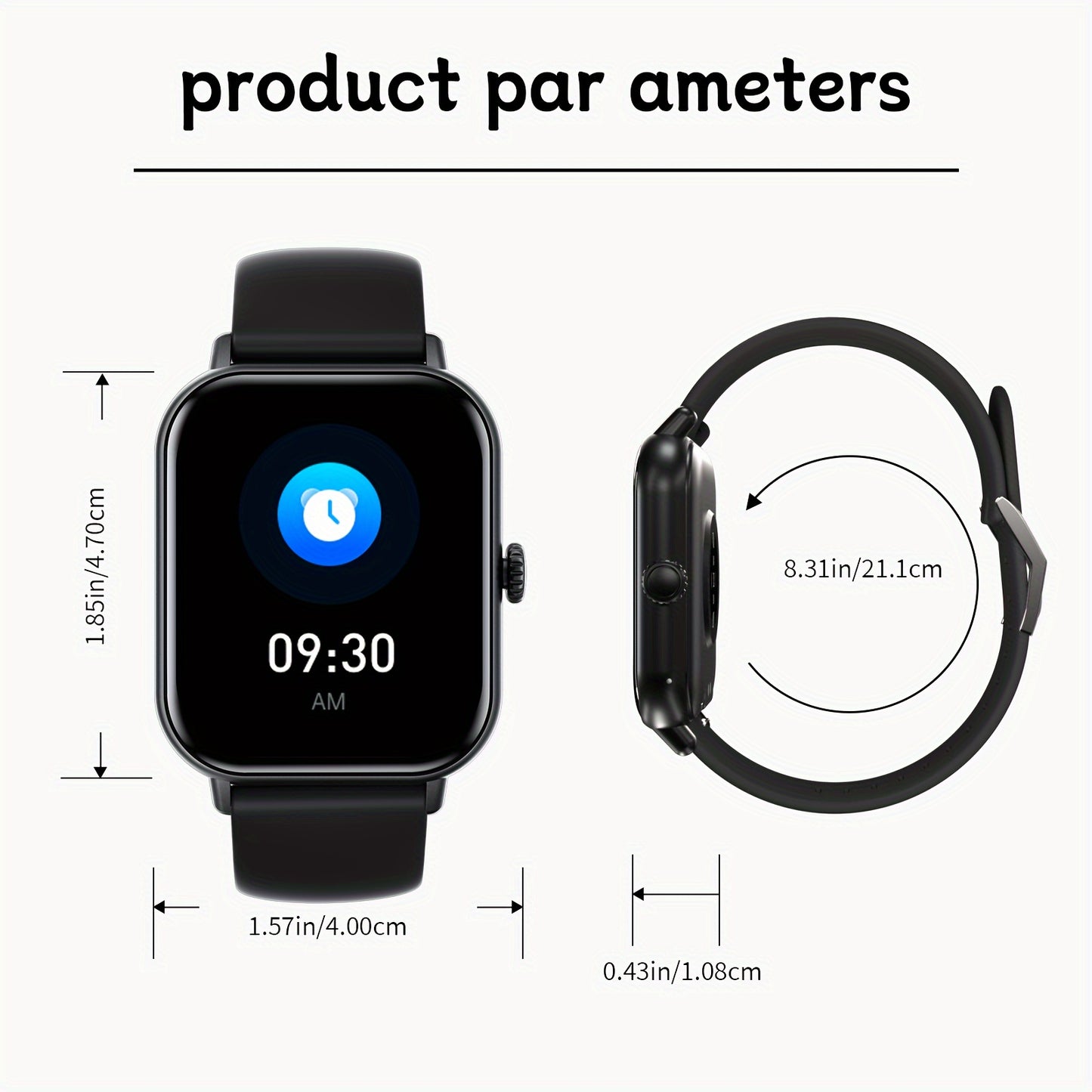 Advanced Full Touch Screen Smartwatch - Seamless Text & Call, Fitness Tracker with 100+ Exercise Modes, Compatible with Android & iPhone