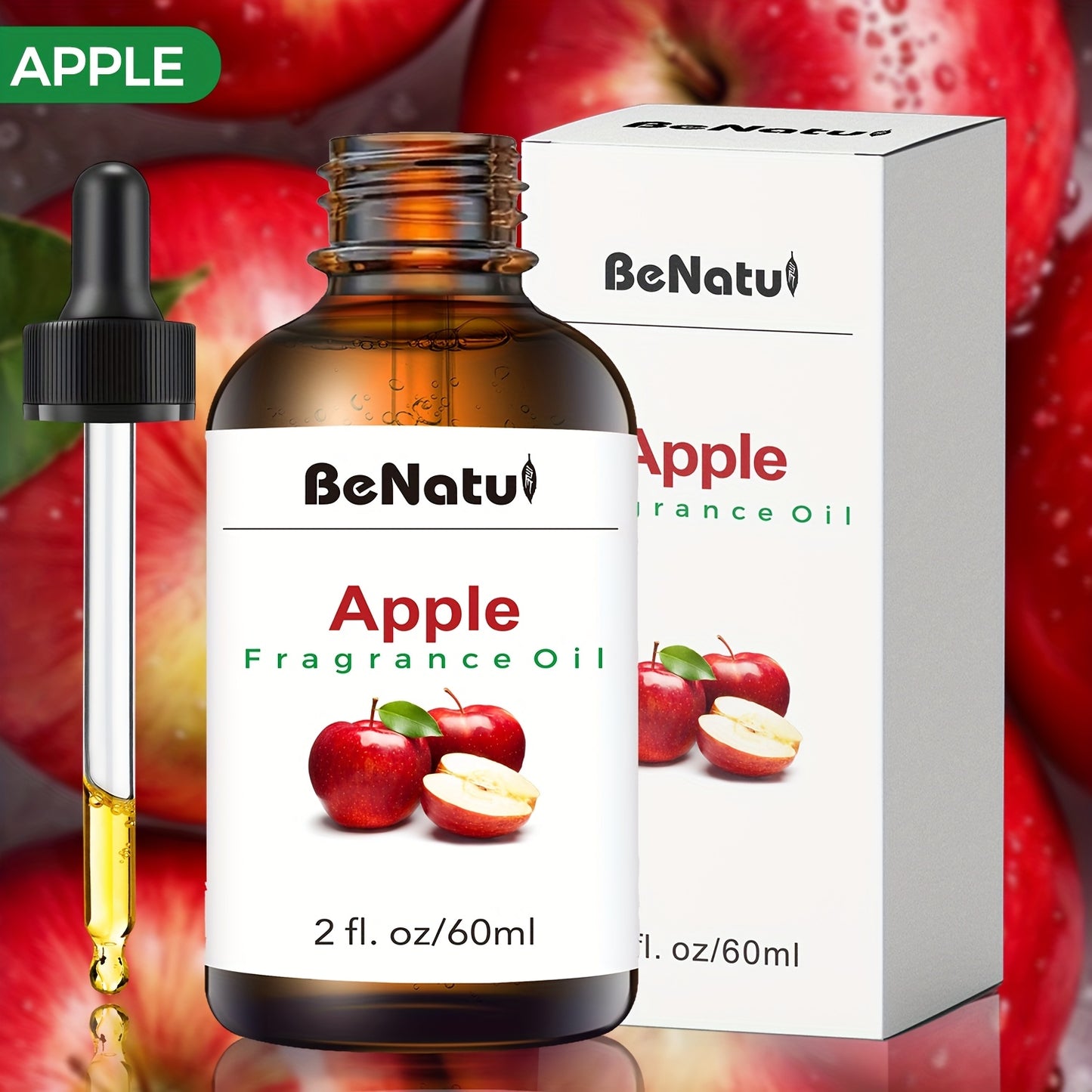 Apple Fragrance Essential Oil 60ml For Humidifier Diffuser Scented Candle Suitable For Bedroom Home Hotel Restaurant Local Warehouse