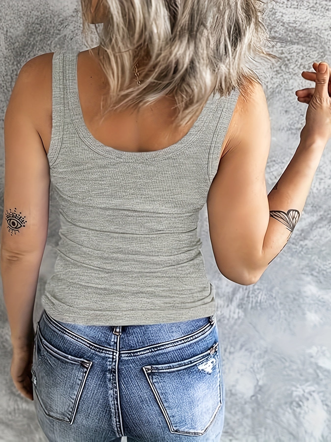 [Everyday Comfort] Women's Slim Fit Ribbed Henley Tank Top