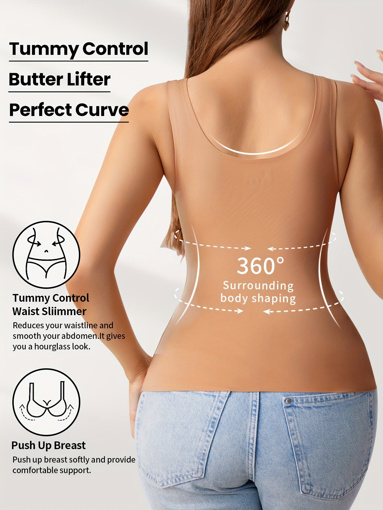 Women's Seamless Sports Camisole with Built-in Bra