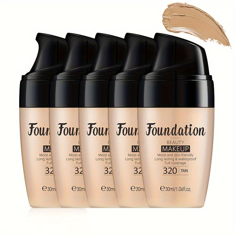 3 to 5 Pieces Moisturizing Liquid Foundation 30ml Long Wearing Full Coverage Waterproof Flawless Skin Friendly Makeup Cream Unisex