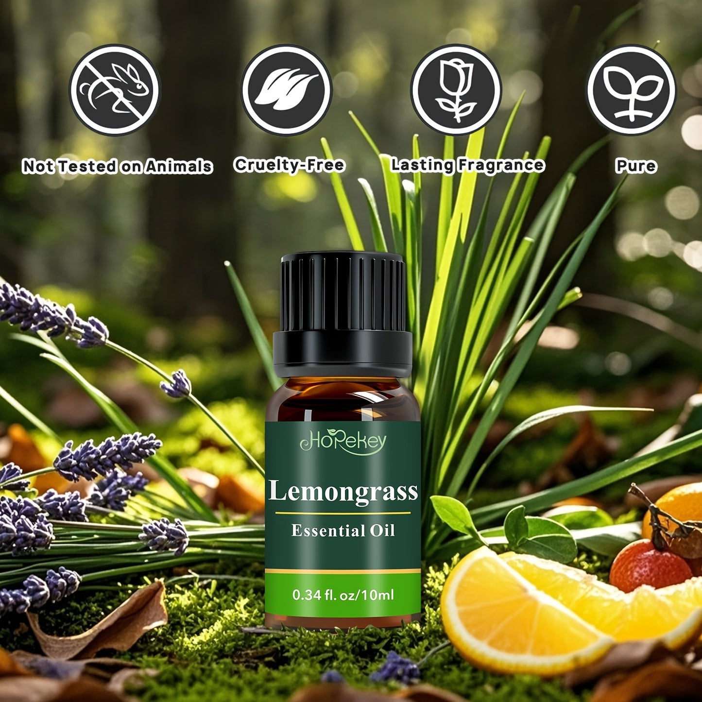 Glass Bottle Essential Oil Gift Box with Eucalyptus Mint Tea Tree Orange Lemongrass Lavender High-End Essential Oil Set for Home Deodorant Diffuser Humidifier Candle and Hair Care