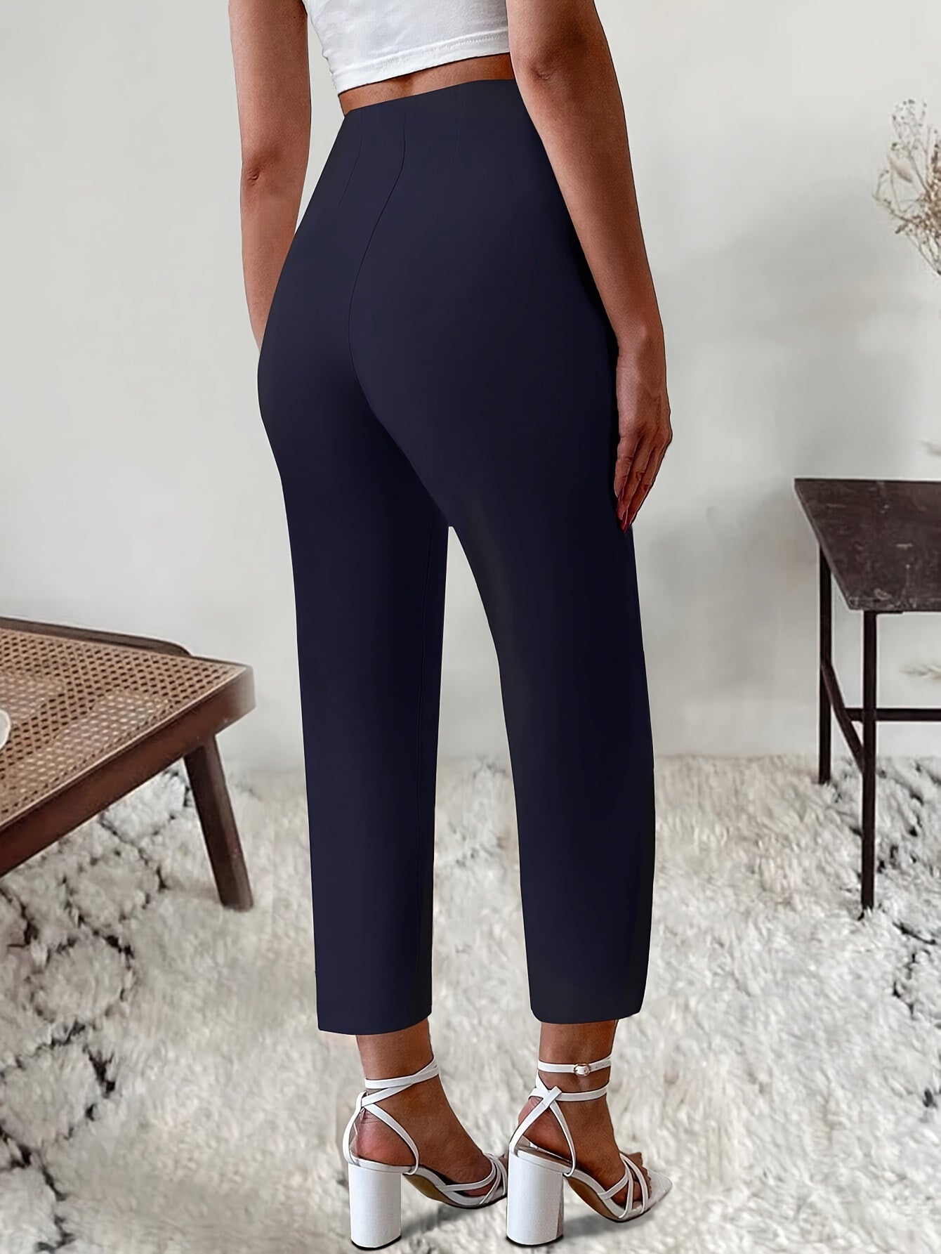 Women's High-Waist Straight-Leg Pants