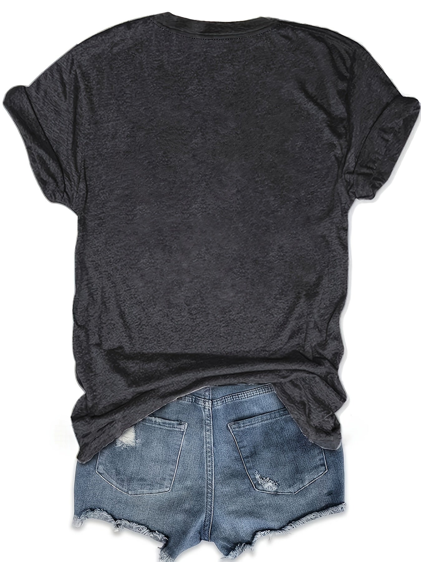 Fashionable Womens Graphic Print T-Shirt - Casual Short Sleeve Crew Neck Top - Lightweight & Breathable For Spring & Summer Wardrobe