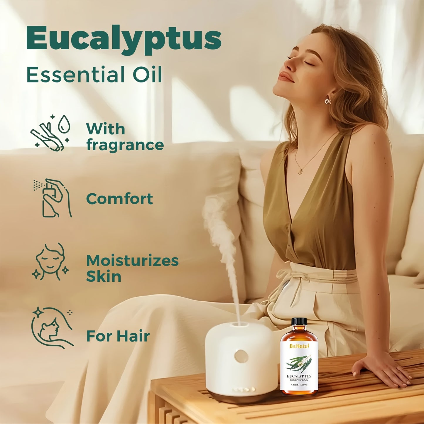 2 Pieces 4.06 Ounce Eucalyptus Essential Oil for Moisturizing Facial and Body Massage Oil Deep Nourishing Suitable for Body Face Hair DIY Gifts