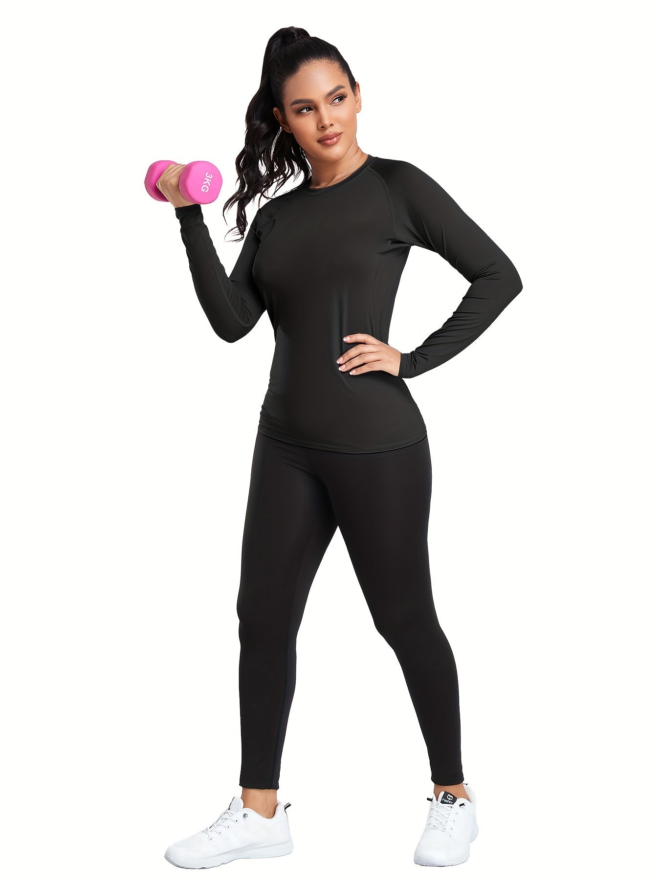 4pcs HOPLYNN Women's Athletic Compression Long Sleeve T-Shirts