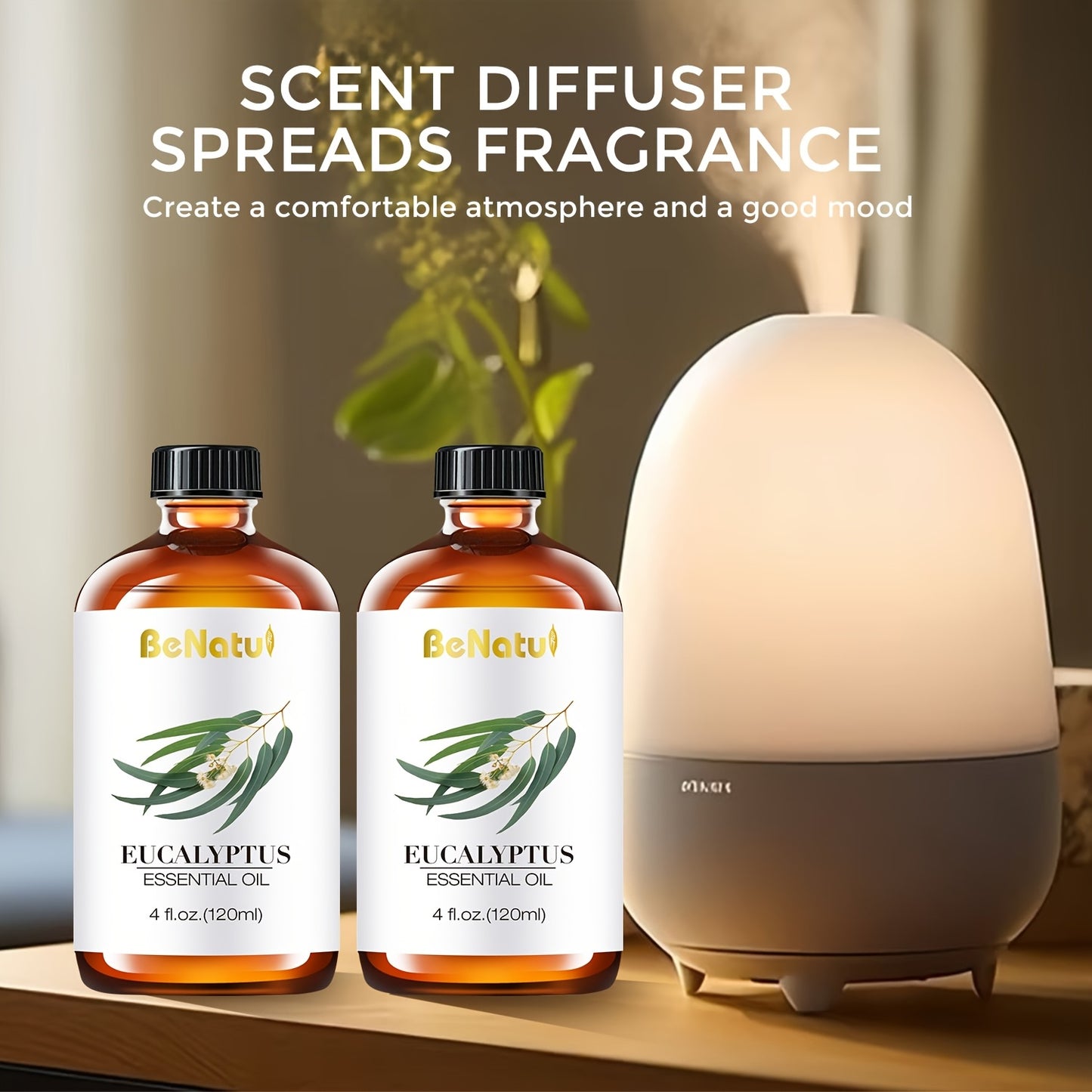 2 Pieces 4.06 Ounce Eucalyptus Essential Oil for Moisturizing Facial and Body Massage Oil Deep Nourishing Suitable for Body Face Hair DIY Gifts