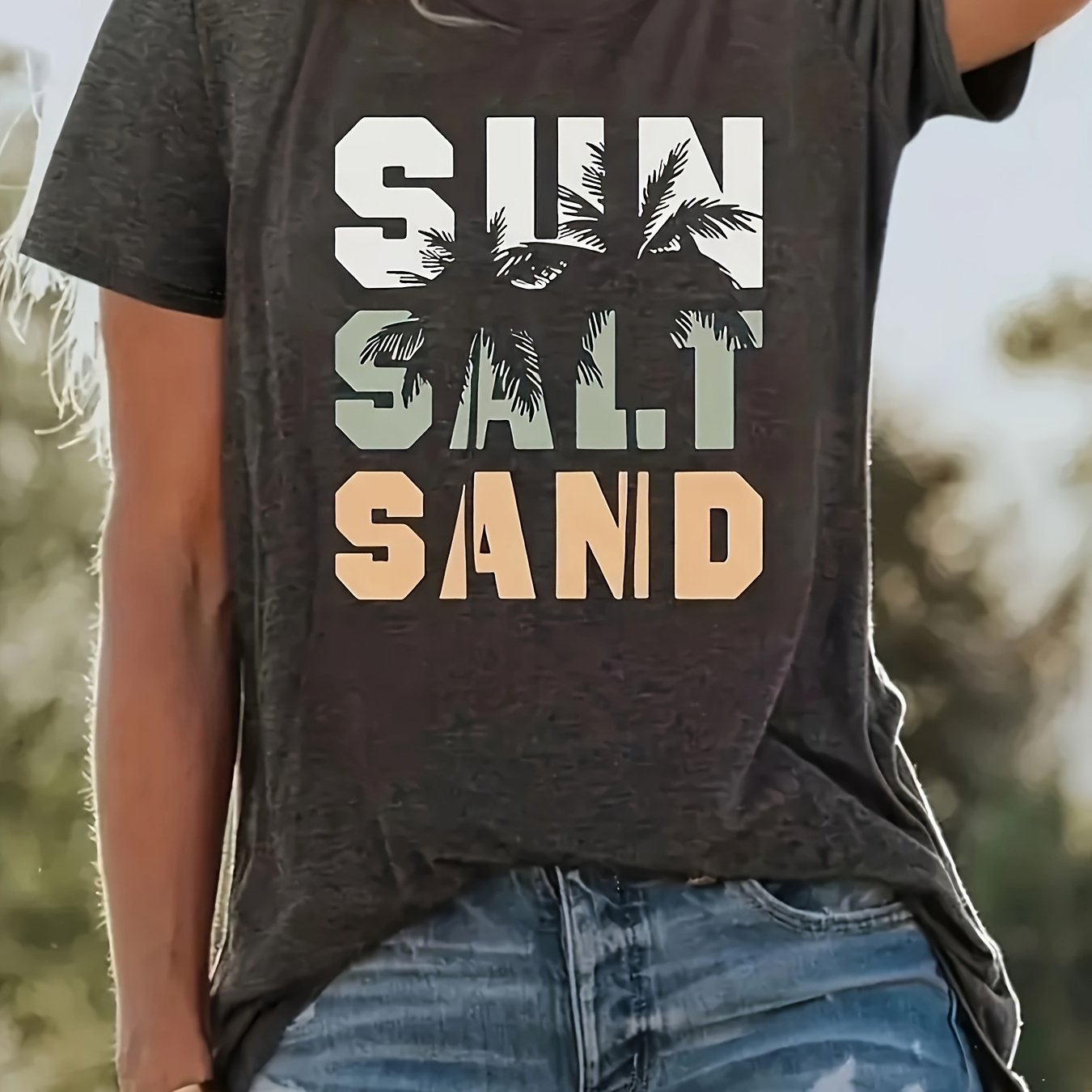 Fashionable Womens Graphic Print T-Shirt - Casual Short Sleeve Crew Neck Top - Lightweight & Breathable For Spring & Summer Wardrobe