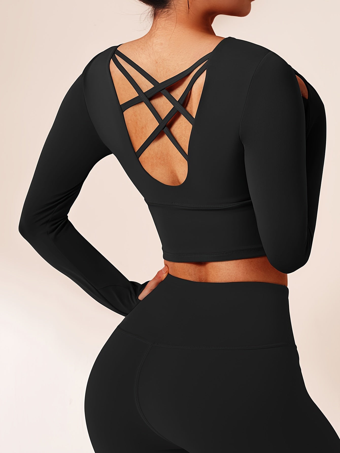 EU polyester fabric cross back yoga outfit Women's bra free sports top