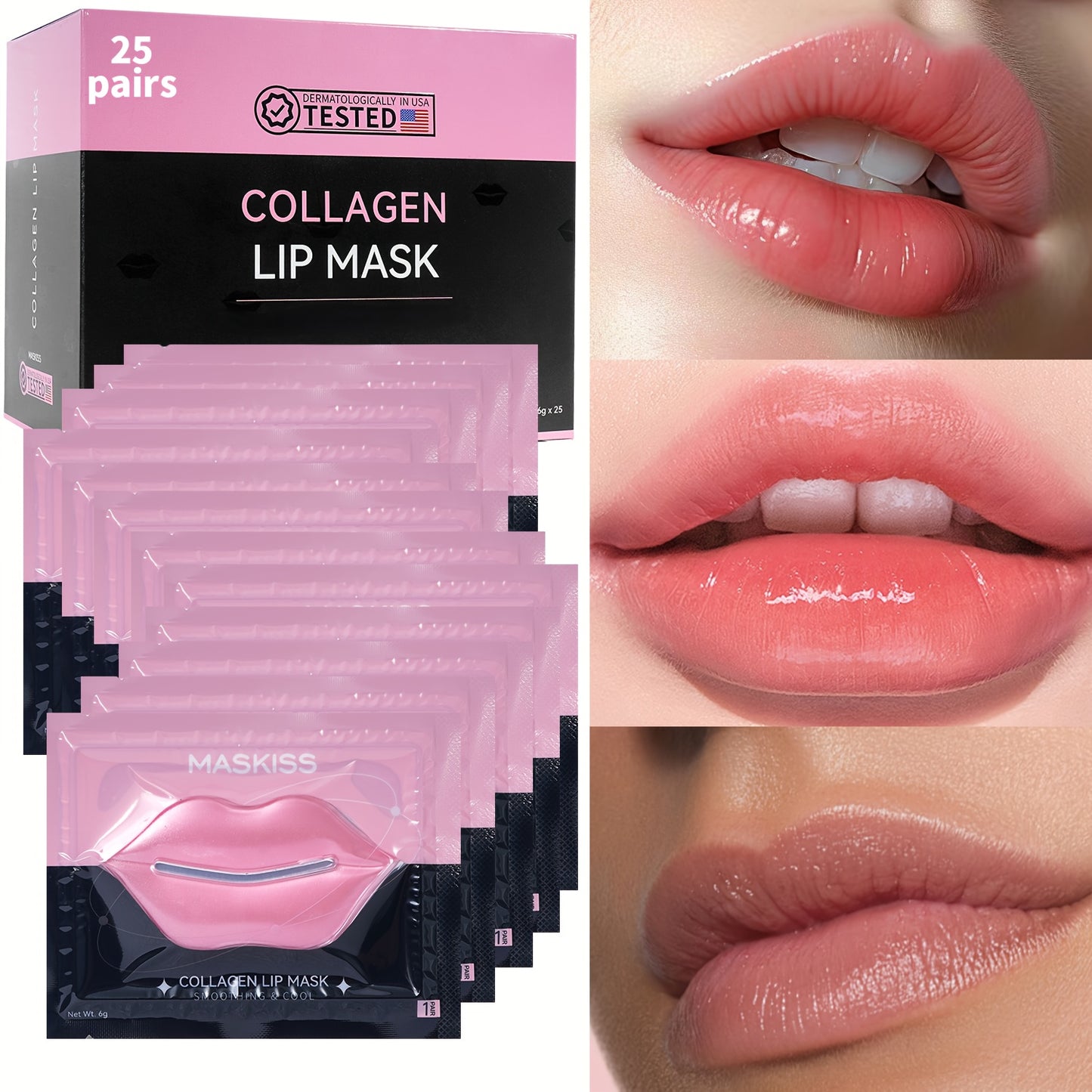 50 Pieces Hyaluronic Acid Eye and Lip Mask Set Moisturizing and Firming with Collagen Hypoallergenic Daily Skincare for All Skin Types Travel Friendly Ideal for Wedding Gifts and Valentines Day Gifts