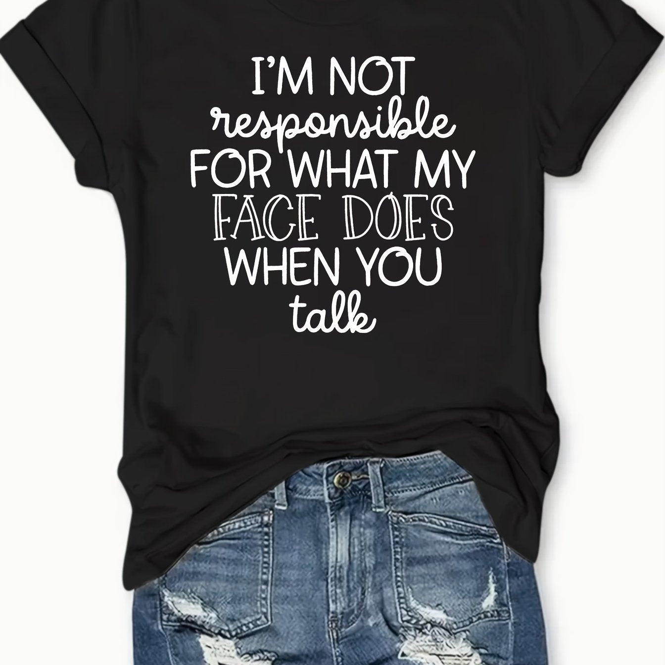 Fashionable Womens Graphic Print T-Shirt Casual Top Summer