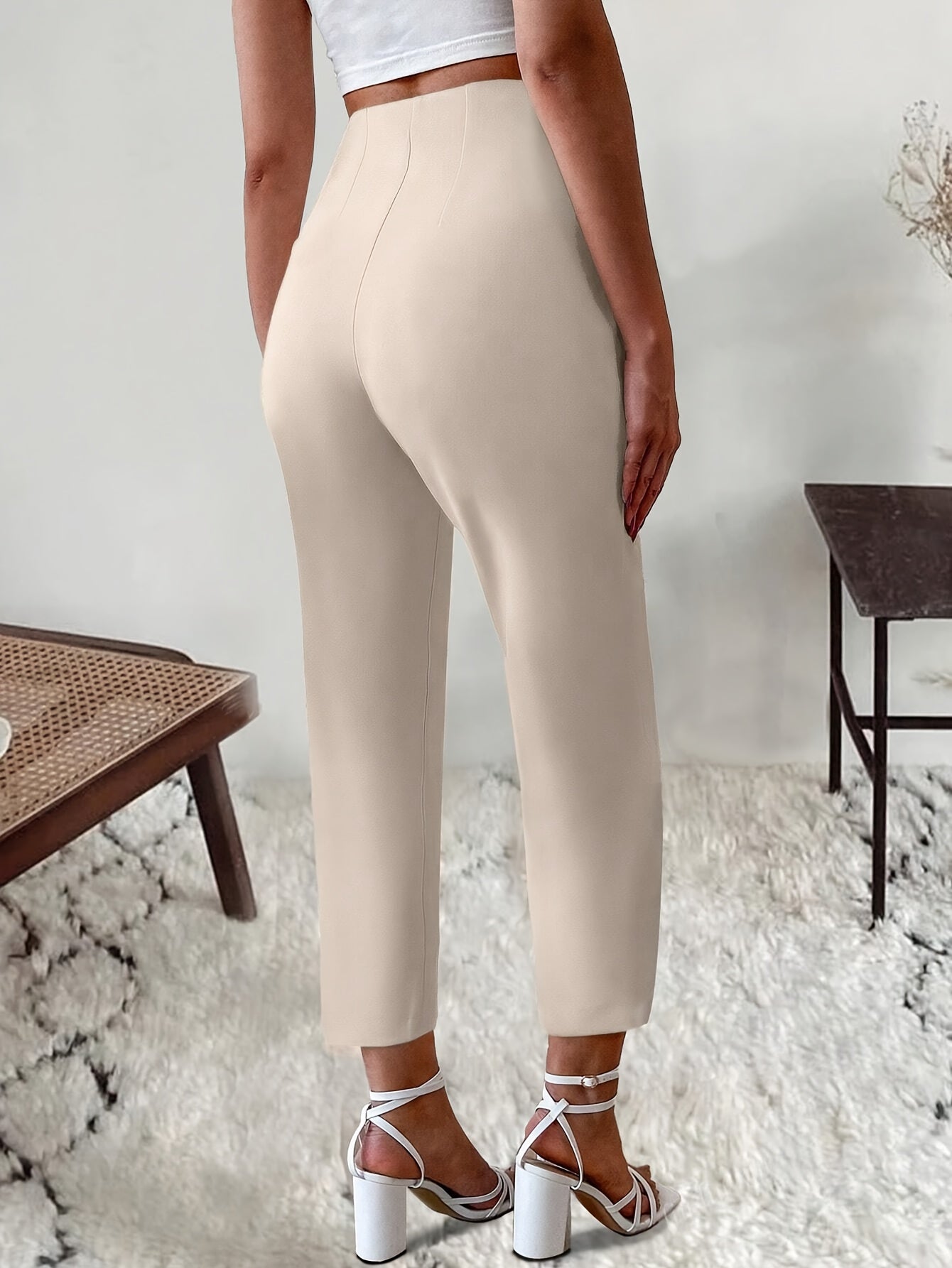 Women's High-Waist Straight-Leg Pants